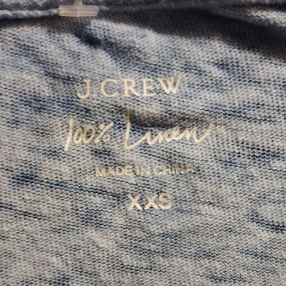 J. Crew Gray Puff Sleeve T-Shirt Relaxed Fit 109% Linen - Picture 2 of 3